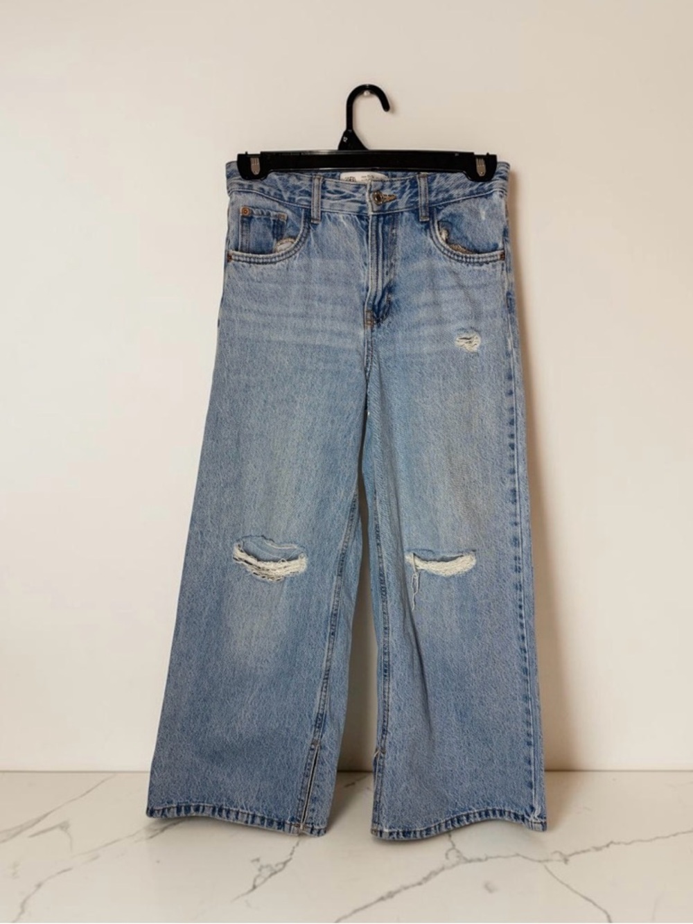 Zara Ripped Wide-Leg Jeans and distressed accents - Kids - Picture 1 of 3
